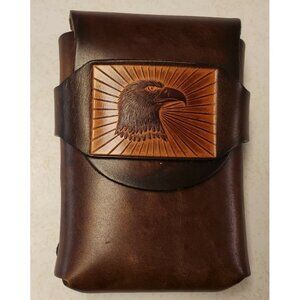 Large Brown Leather Belt Bag w/ Eagle Design Renaissance